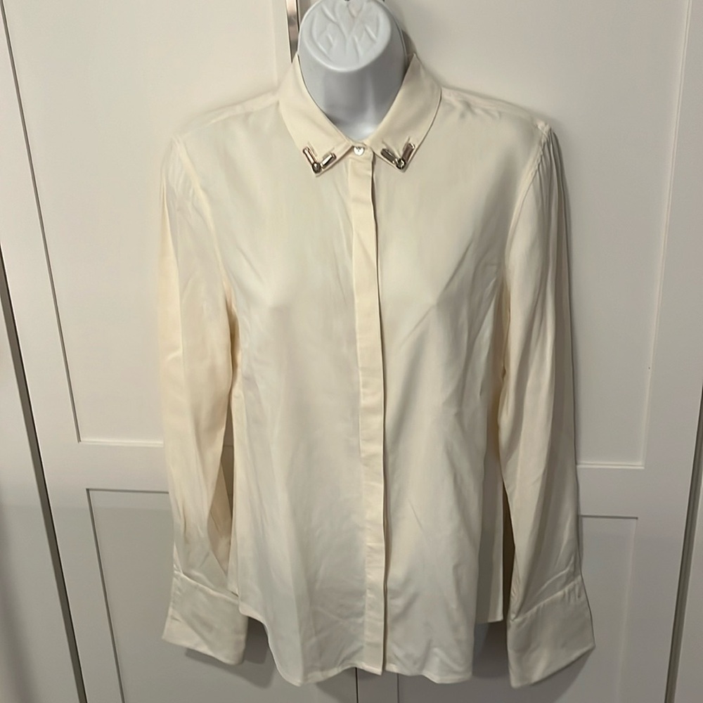 J McLaughlin silk blouse with Jewels 8